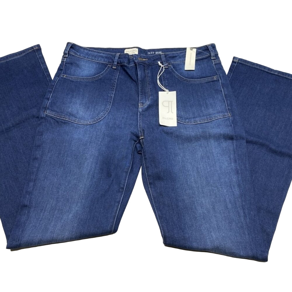 NEW PILCRO Womens Jean Corpa Blue Size 33T The Icon Flare Low Rise Edition